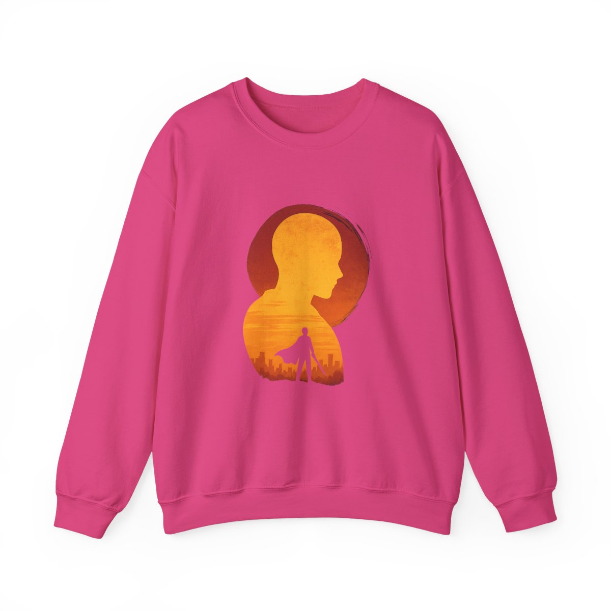 Sustainable Champion Powerblend Sweatshirt One Punch Man T ShirtMinimalist Silhouette Saitama - alternate angle 4, merchandise
