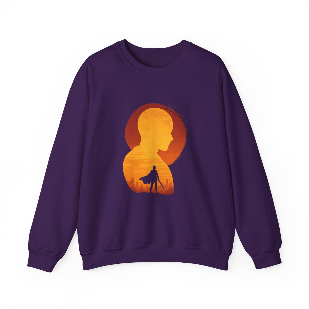 Sustainable Champion Powerblend Sweatshirt One Punch Man T ShirtMinimalist Silhouette Saitama - Official Sweatshirts merchandise