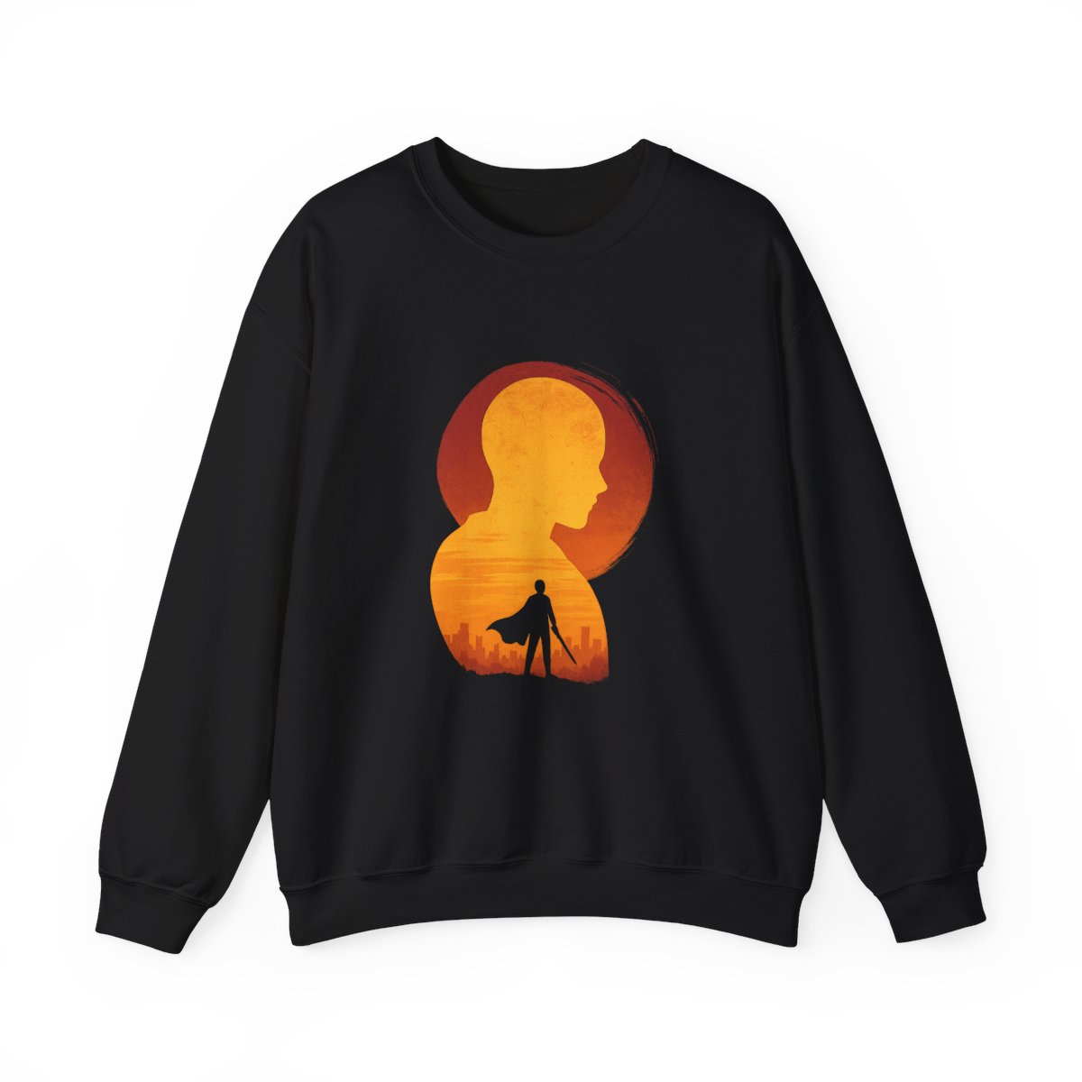 Sustainable Champion Powerblend Sweatshirt One Punch Man T ShirtMinimalist Silhouette Saitama