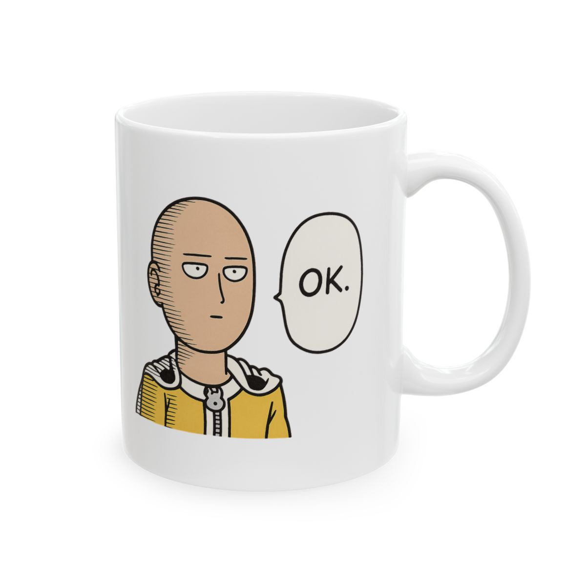 Saitama OK Gesture Hero | One Punch Man Mug, Anime Coffee Cup, Otaku Gift - One Punch Man official Mugs & Drinkware merch