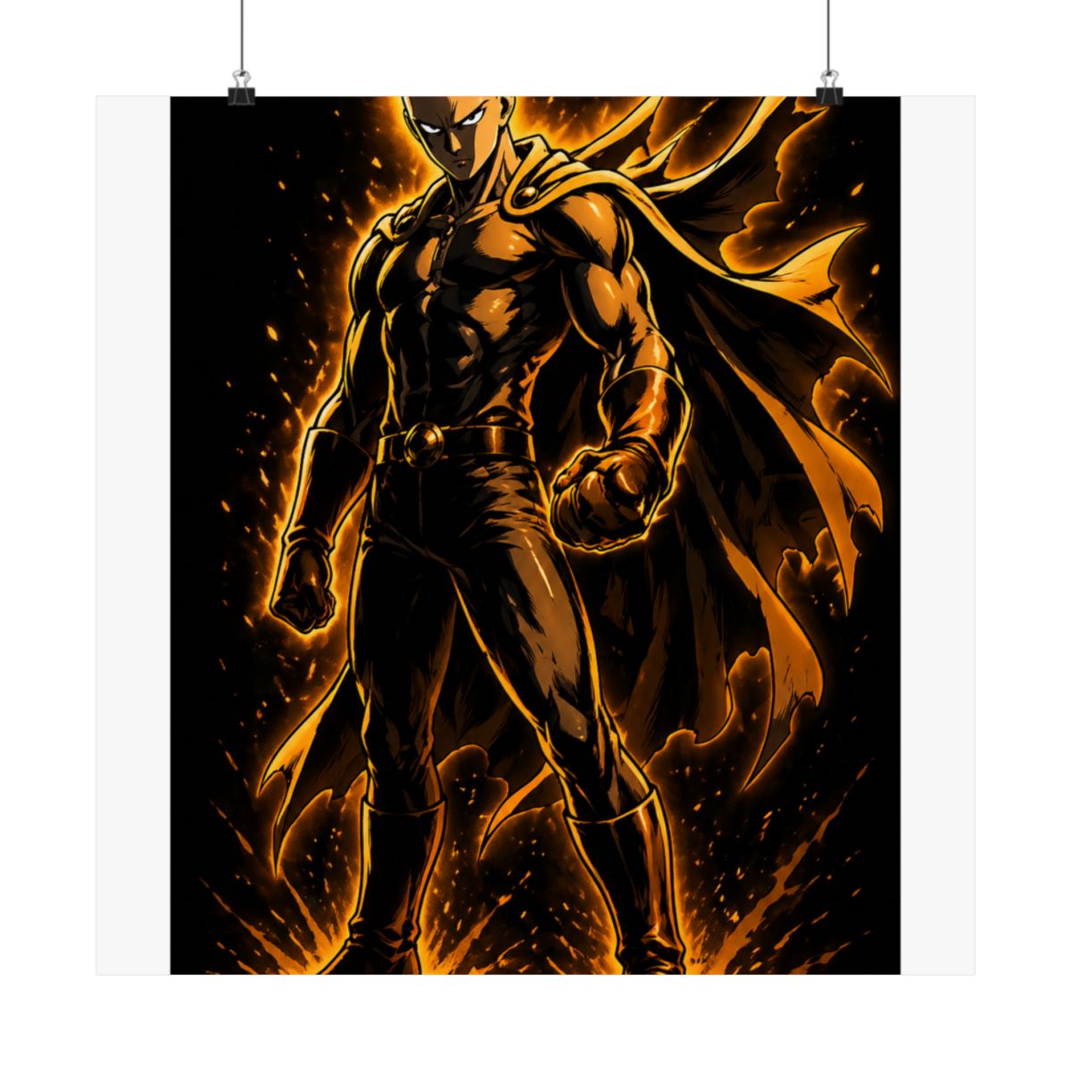 Saitama Metal Wall Art, One-Punch Man LED Backlit Wall Decor, Anime Manga Fan Gift, Teen Room Living Room Decor, Custom Anime Present - alternate angle 5, merchandise
