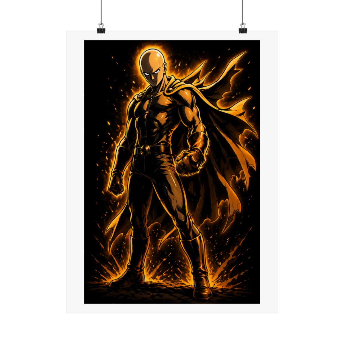 Saitama Metal Wall Art, One-Punch Man LED Backlit Wall Decor, Anime Manga Fan Gift, Teen Room Living Room Decor, Custom Anime Present - alternate angle 3, merchandise