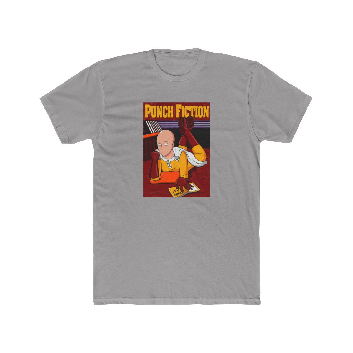 One Punchman Punch fiction T Shirt, Anime Graphic Tee, Saitama Fan Shirt, Manga Cosplay Top, Japanese Comic Merch - alternate angle 4, merchandise