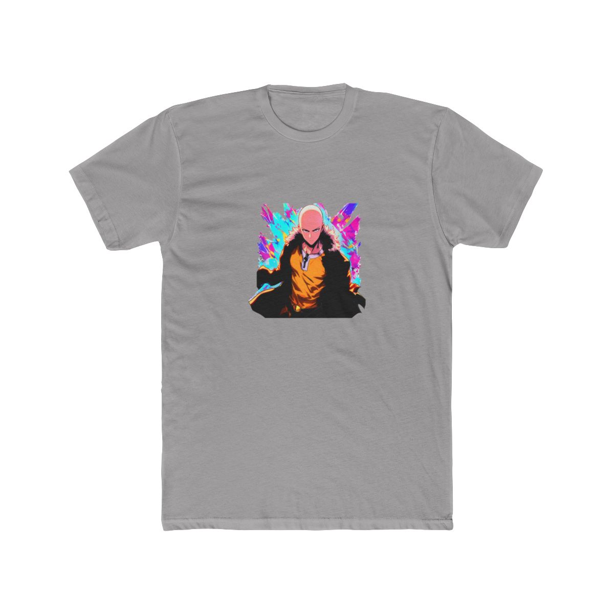 Saitama One-Punch Man Heroic Art Print T Shirt - alternate angle 2, merchandise